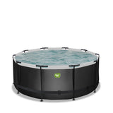 EXIT Black Leather Round Frame Pool