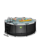 EXIT Black Leather Round Frame Pool