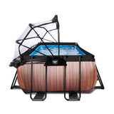 EXIT Brown Wood Frame Pool 4m with cover