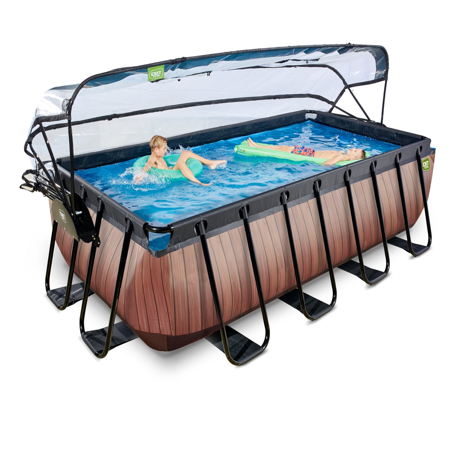 EXIT Brown Wood Frame Pool 4m with cover