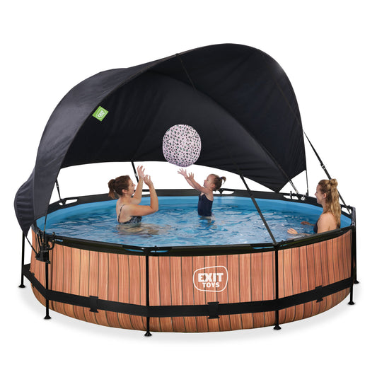 Exit Brown Wood Frame Round Pool