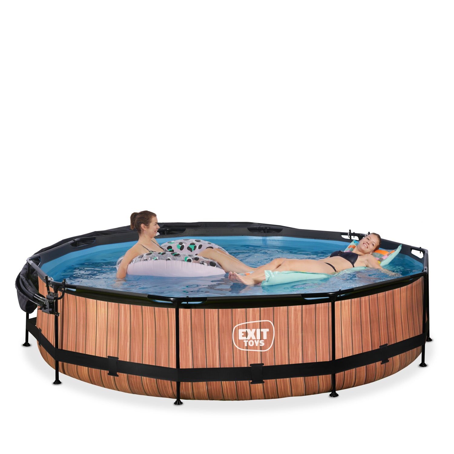 Exit Brown Wood Frame Round Pool with Canopy