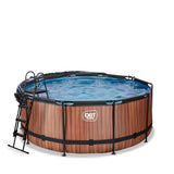 EXIT Brown Wood Round Frame Pool - 360