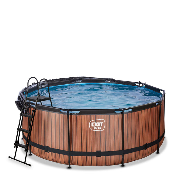 EXIT Brown Wood Round Frame Pool - 360