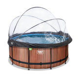 EXIT Brown Wood Round Frame Pool with Dome- 360