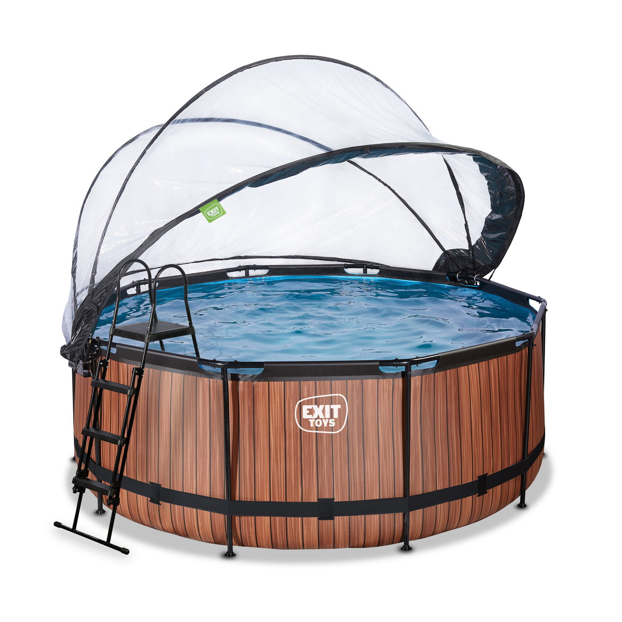 EXIT Brown Wood Round Frame Pool with Dome- 360