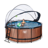 EXIT Brown Wood Round Frame Pool with Dome- 360