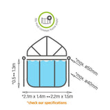 EXIT Dome for Frame Pool dimensions