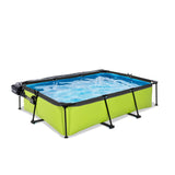 EXIT Lime Rectangular Frame Pool and cover - Shallow
