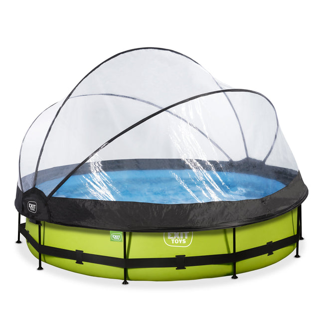 EXIT Lime Round Frame Pool with Cover 