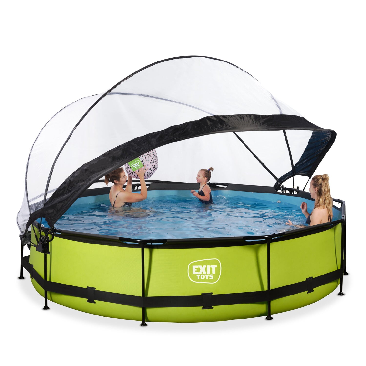 EXIT Lime Round Frame Pool with Cover 