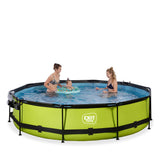 EXIT Lime Round Frame Pool with Cover 