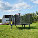 EXIT PeakPro Rectangle Trampoline Outside Action