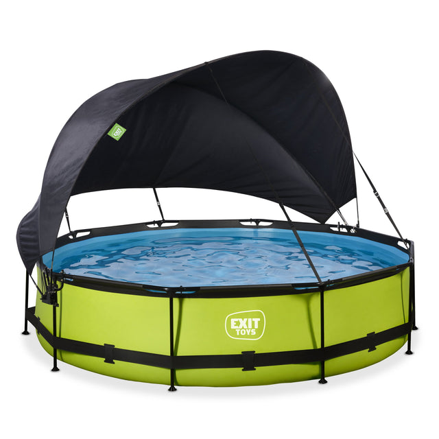 EXIT Round Lime Pool with Canopy - ø360x76cm (Sand Filter Pump)