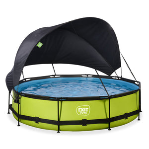 EXIT Round Lime Pool with Canopy - ø360x76cm (Sand Filter Pump)