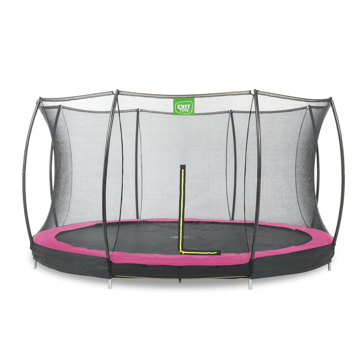EXIT Silhouette Ground Round Trampoline with Safety Net - 12 Ft (Pink)