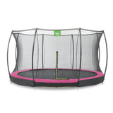 EXIT Silhouette Ground Round Trampoline with Safety Net - 12 Ft (Pink)