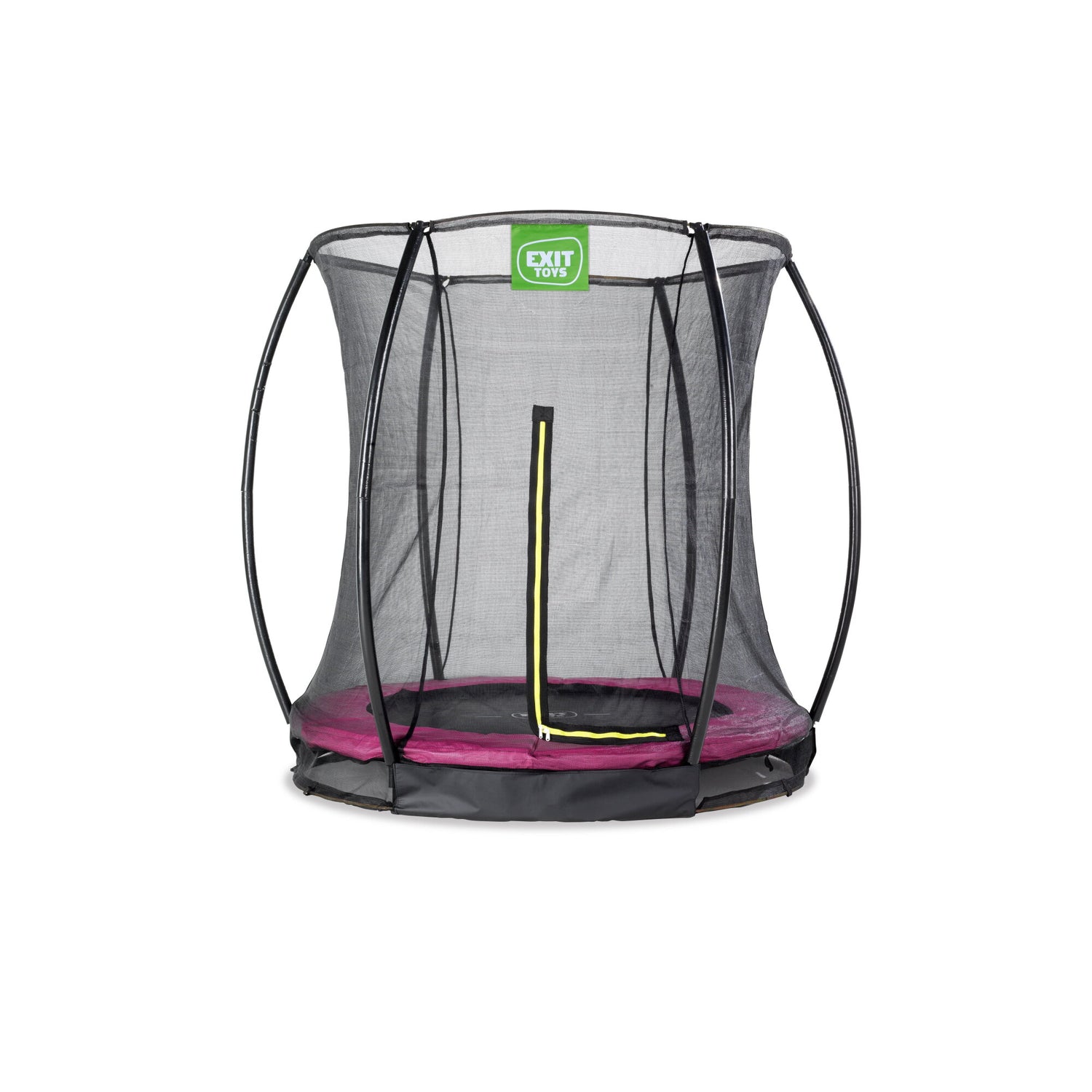 EXIT Silhouette Ground Round Trampoline with Safety Net - 6 Ft (Pink)