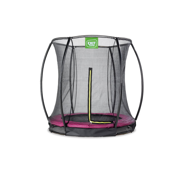 EXIT Silhouette Ground Round Trampoline with Safety Net - 6 Ft (Pink)