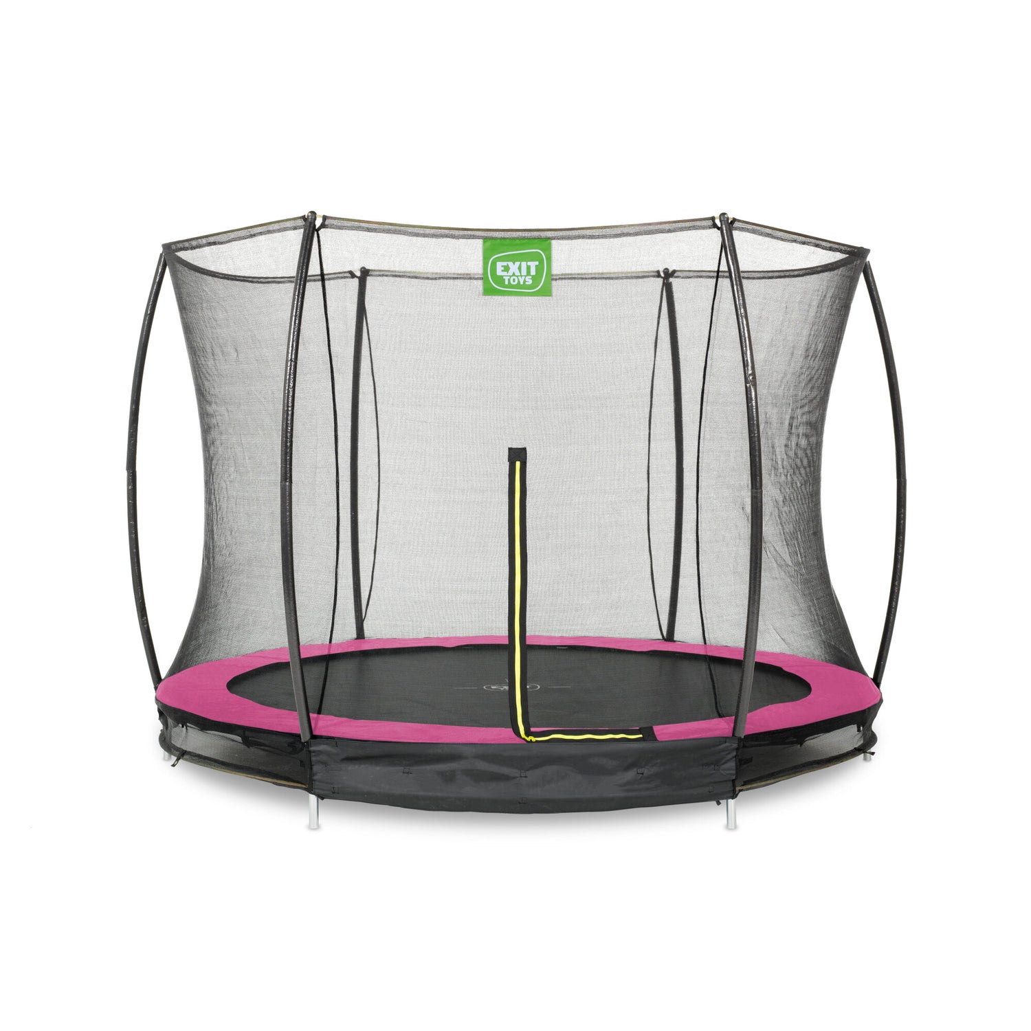 EXIT Silhouette Ground Round Trampoline with Safety Net - 8 Ft (Pink)