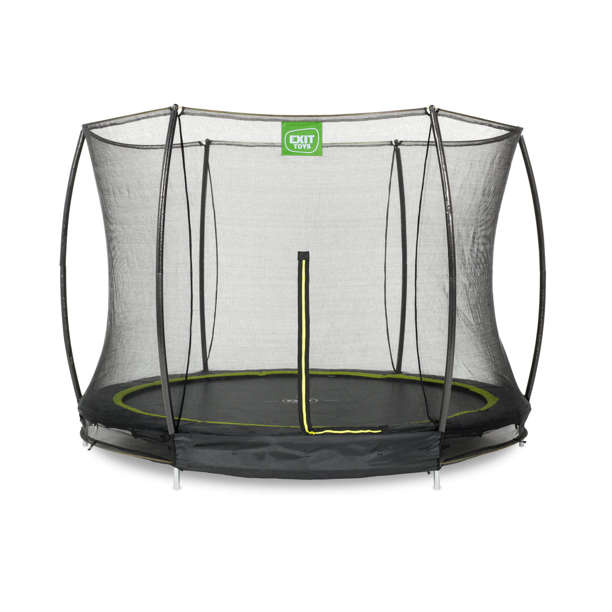 EXIT Silhouette Ground Trampoline - 14 Ft with Safety Net (Green)