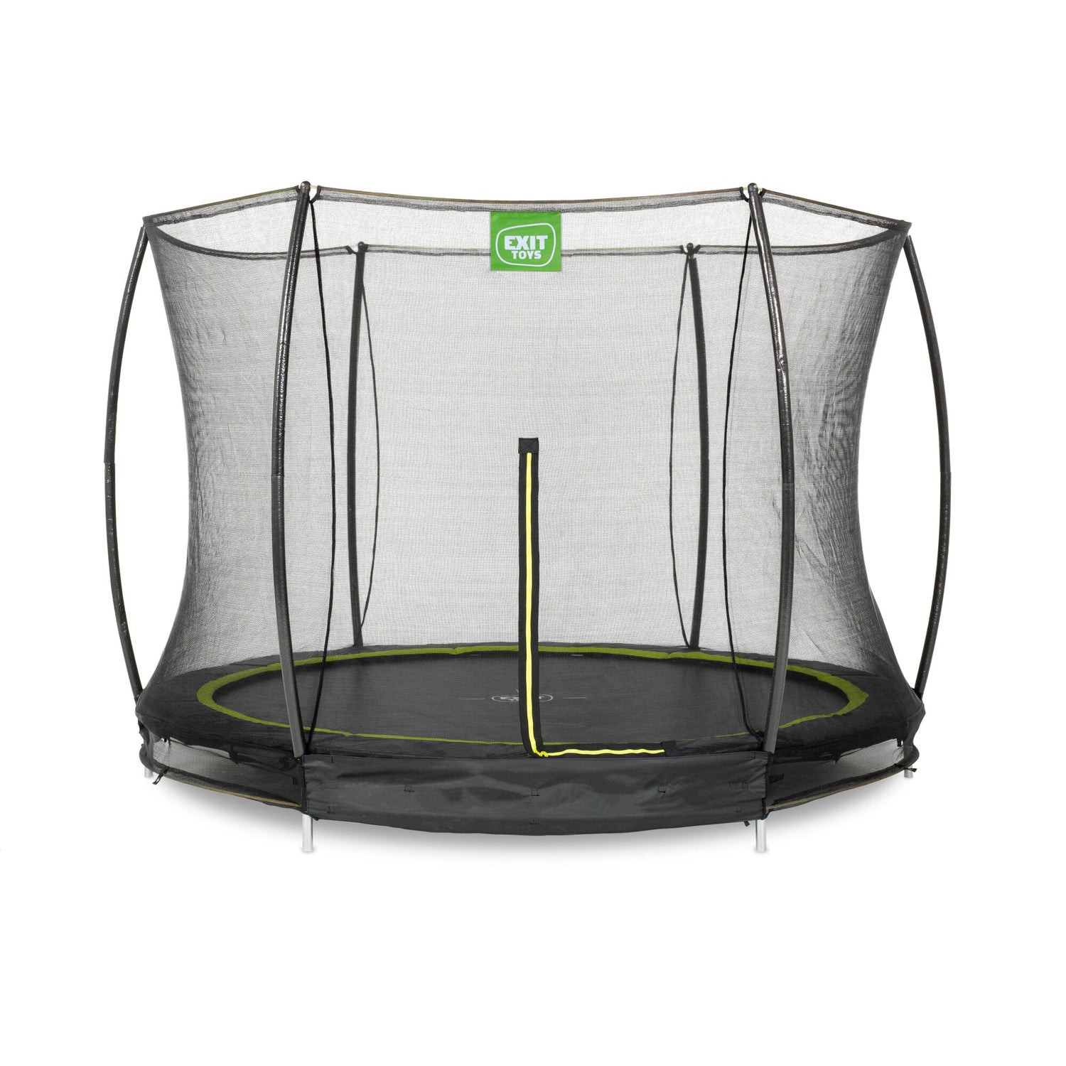 EXIT Silhouette Ground Trampoline - 14 Ft with Safety Net (Green)
