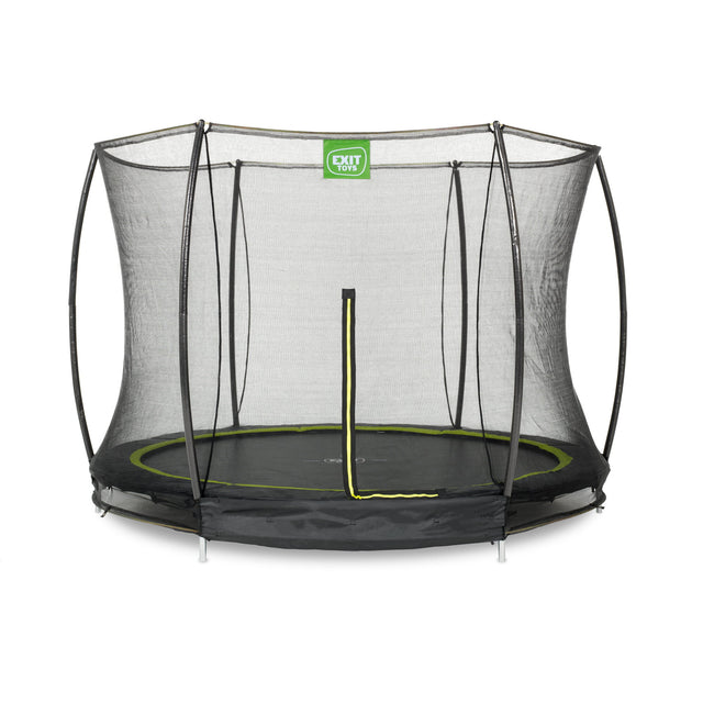 EXIT Silhouette Ground Trampoline - 14 Ft with Safety Net (Green)
