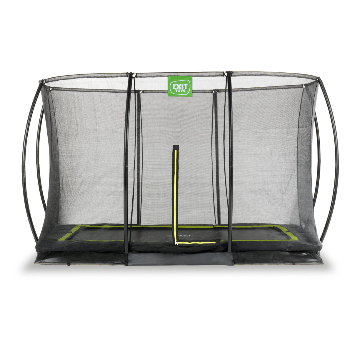 EXIT Silhouette Ground Trampoline - 8x12 Ft with Safety Net (Black)