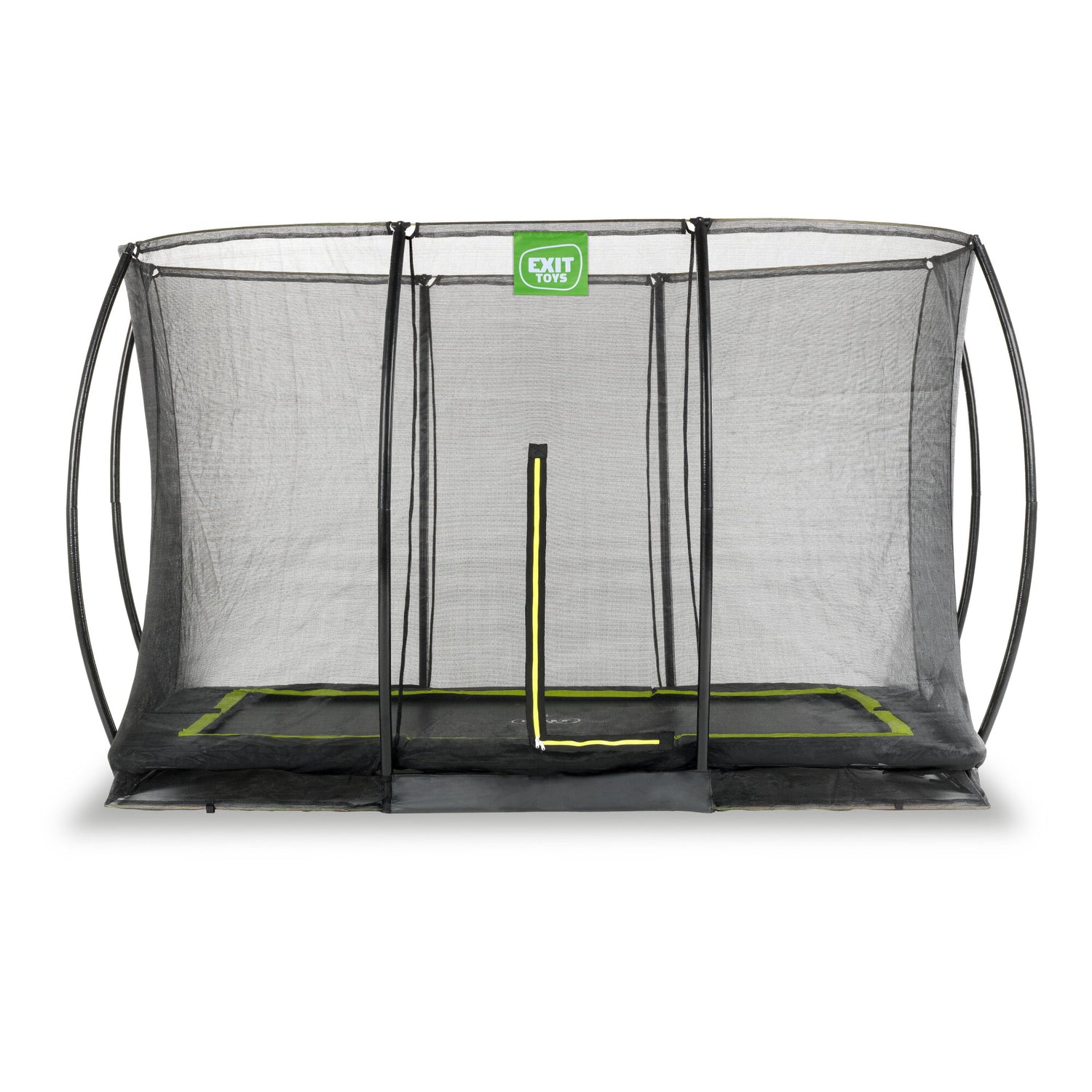 EXIT Silhouette Ground Trampoline - 8x12 Ft with Safety Net (Black)