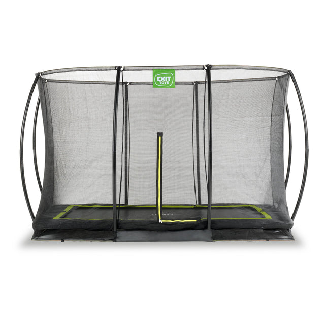 EXIT Silhouette Ground Trampoline - 8x12 Ft with Safety Net (Black)
