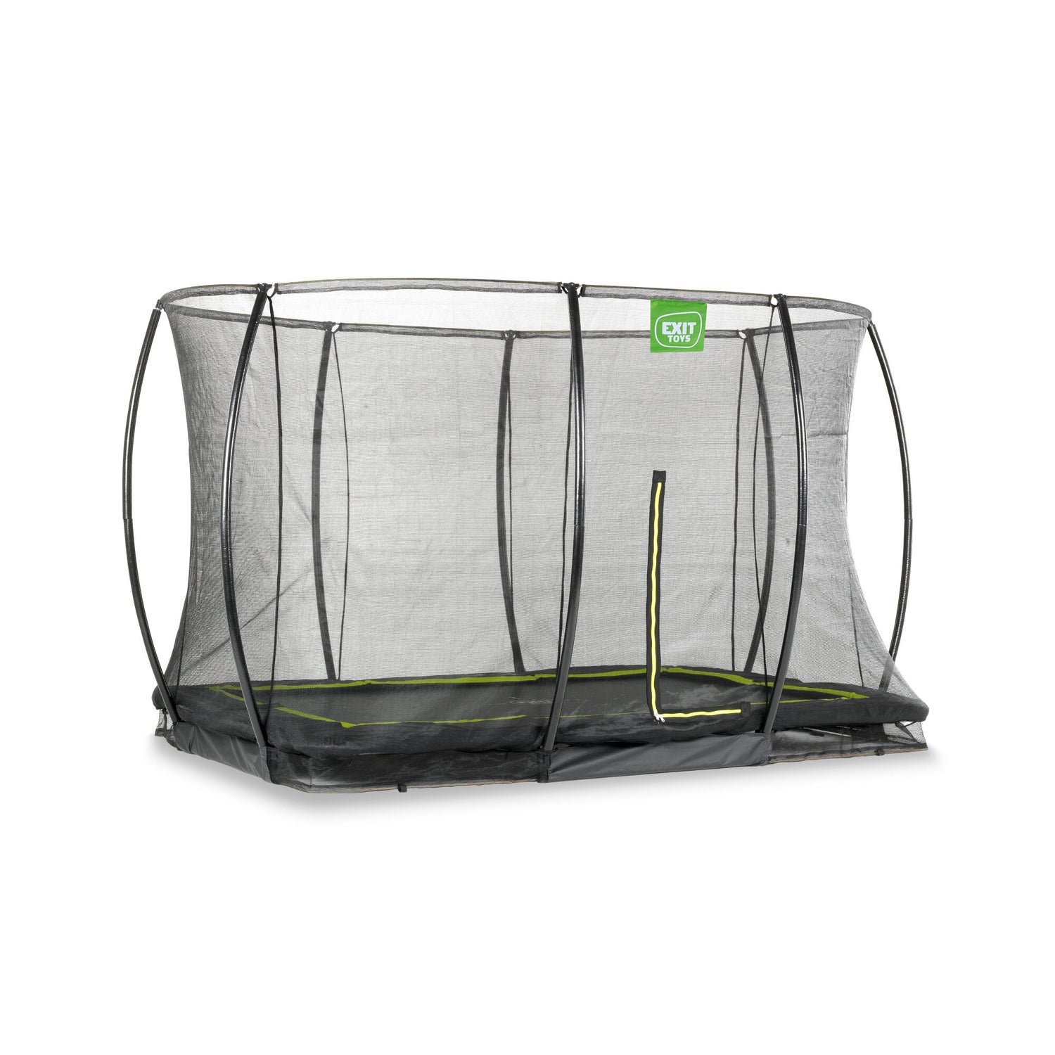 EXIT Silhouette Ground Trampoline - 8x12 Ft with Safety Net (Black)