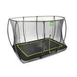 EXIT Silhouette Ground Trampoline - 8x12 Ft with Safety Net (Black)