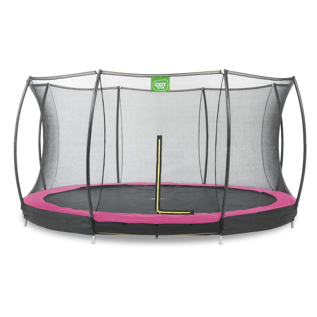 EXIT Silhouette Ground Trampoline with Safety Net - 14 Ft (Pink)