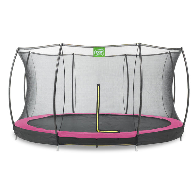 EXIT Silhouette Ground Trampoline with Safety Net - 14 Ft (Pink)