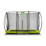 EXIT Silhouette Ground Trampoline with Safety Net - 7x10 Ft (Green)