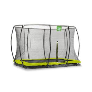 EXIT Silhouette Ground Trampoline with Safety Net - 7x10 Ft (Green)