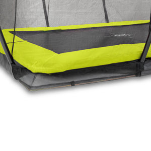 EXIT Silhouette Ground Trampoline with Safety Net - 7x10 Ft (Green)