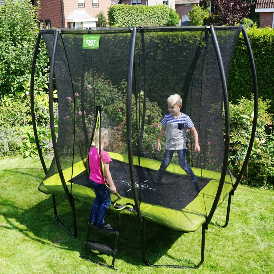 EXIT Silhouette Rectangle Lime Trampoline Outside Action