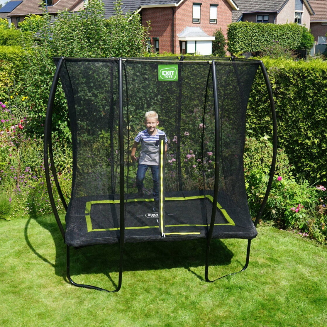 EXIT Silhouette Rectangle Trampoline Black Outside