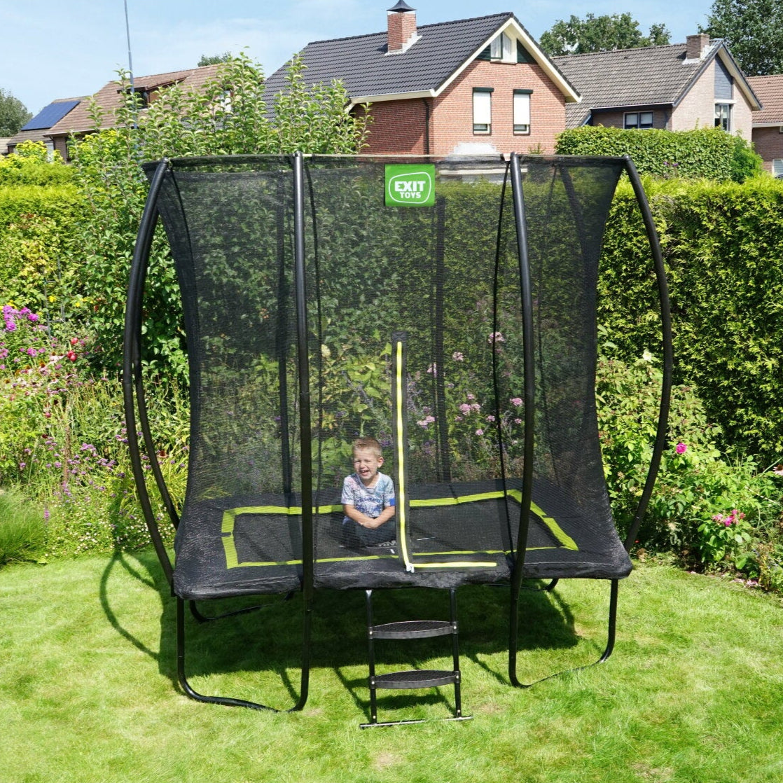 EXIT Silhouette Rectangle Trampoline Black Outside 2