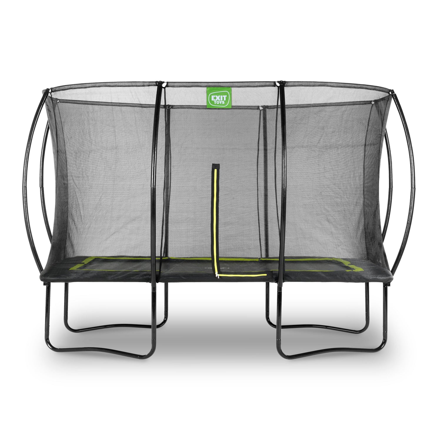 EXIT Silhouette Rectangular Trampoline with Safety Net - 8x12Ft (Black)