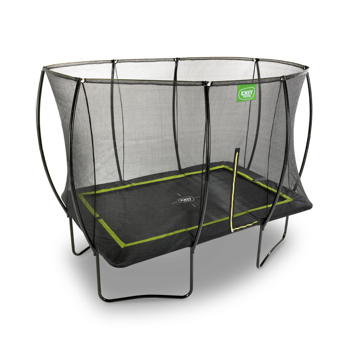 EXIT Silhouette Rectangular Trampoline with Safety Net - 8x12Ft (Black)