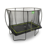 EXIT Silhouette Rectangular Trampoline with Safety Net - 8x12Ft (Black)