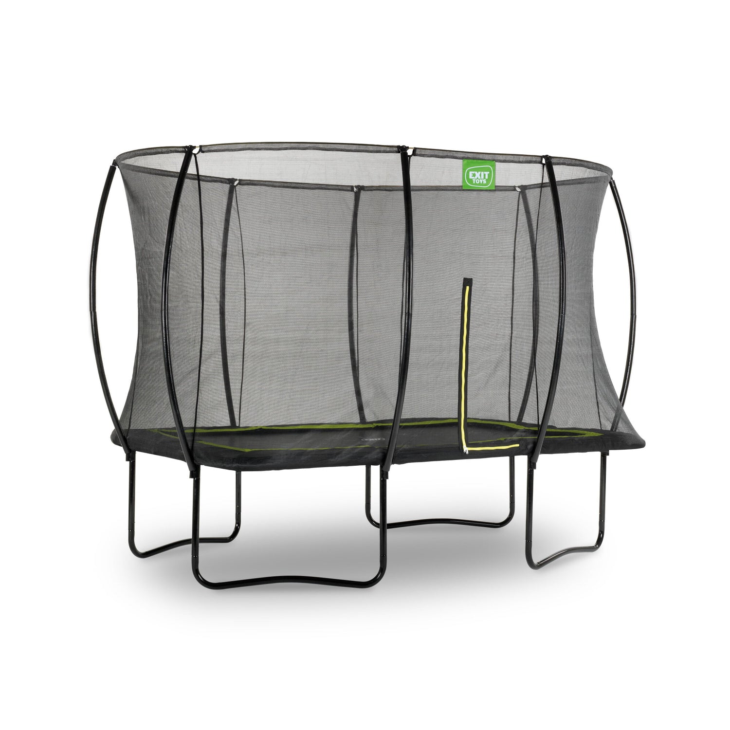 EXIT Silhouette Rectangular Trampoline with Safety Net - 8x12Ft (Black)