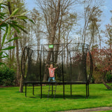 EXIT Silhouette Rectangular Trampoline with Safety Net - 8x12Ft (Black)