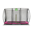EXIT Silhouette ground trampoline - 7x10ft with safety net (pink)