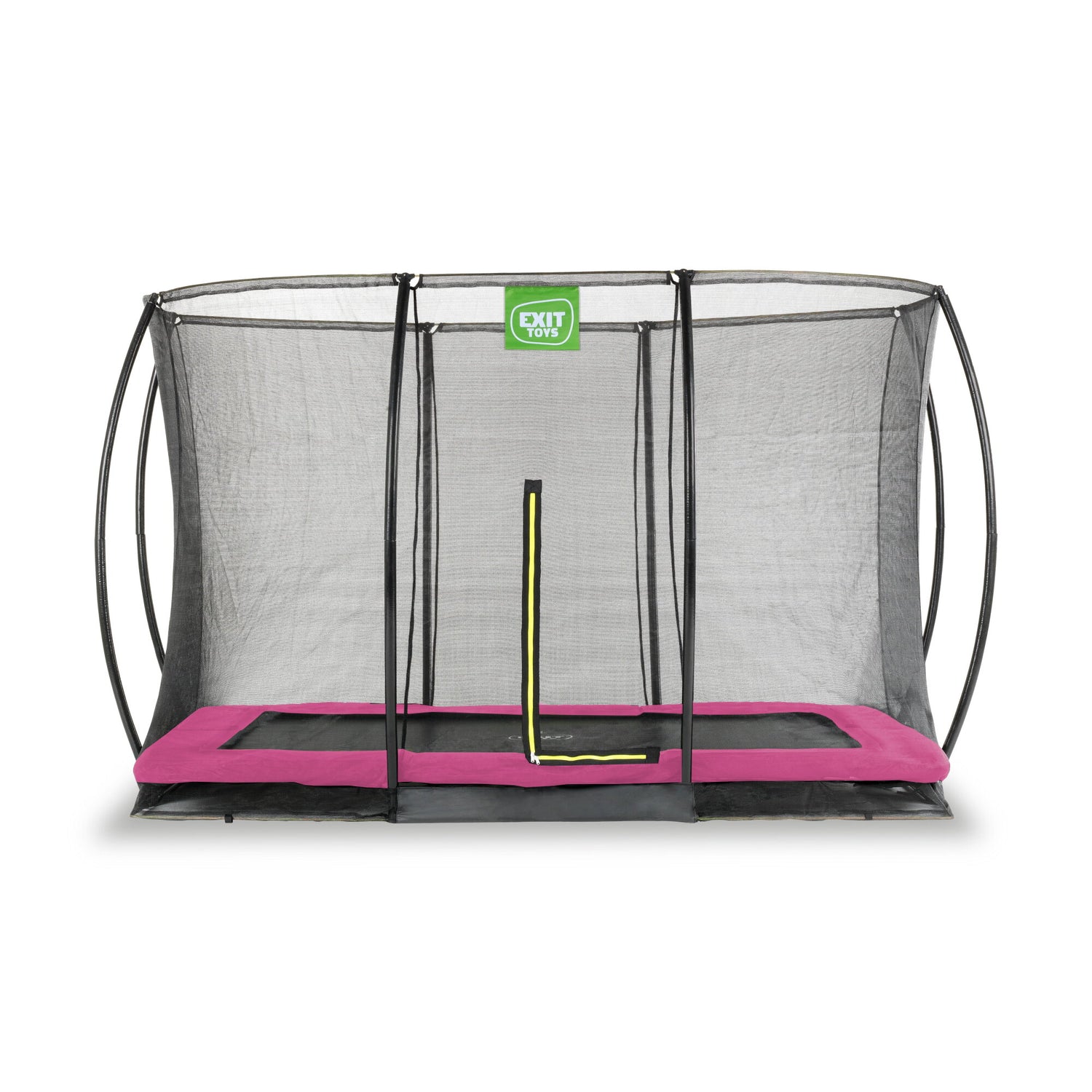 EXIT Silhouette ground trampoline - 7x10ft with safety net (pink)
