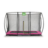 EXIT Silhouette ground trampoline - 7x10ft with safety net (pink)