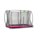 EXIT Silhouette ground trampoline - 7x10ft with safety net (pink)