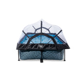 EXIT Stone Pool 220x150x65cm Filter Pump & Dome - Grey